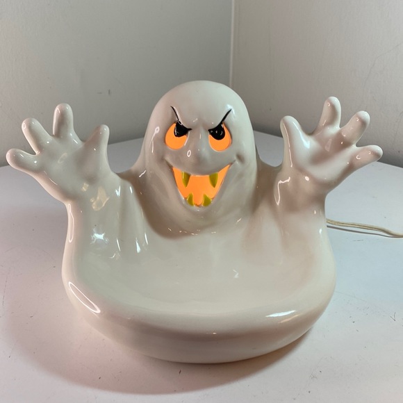 Vintage Accents Vintage Halloween Ceramic Ghoul Ghost Lighted Candy